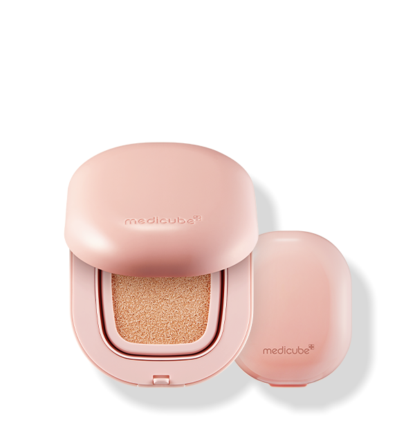 ProtoClinical k-beauty MEDICUBE: Pro Glutathione Glow Cushion Spf50 (15g) single pale pink package silhouette centered on a transparent background