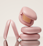 ProtoClinical k-beauty MEDICUBE: Pro Glutathione Glow Cushion Spf50 (15g) warm beige beauty graphic on a soft peach background.