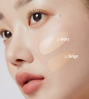 ProtoClinical k-beauty MEDICUBE: Pro Glutathione Glow Cushion Spf50 (15g) warm peach beauty graphic on a muted beige background.