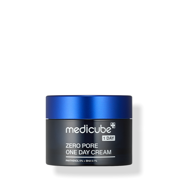 ProtoClinical k-beauty MEDICUBE: Zero Pore One Day Cream (50ml) single blue-gray cream jar centered on a clean white background