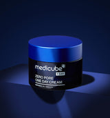 ProtoClinical k-beauty MEDICUBE: Zero Pore One Day Cream (50ml) single blue-gray cream jar with a dark lower section in a clean studio product layout
