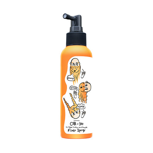 ProtoClinical k-beauty Elizavecca CER-100 Collagen Coating Hair A+ Muscle Hair Fixer Spray 150ml single spray bottle centered in a square product shot on a pale background