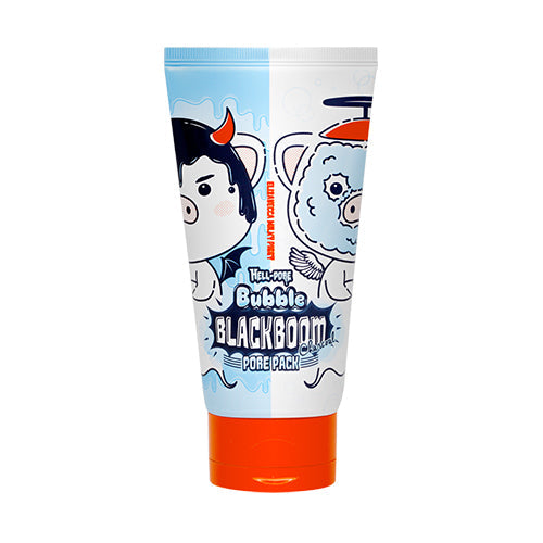 ProtoClinical k-beauty Elizavecca Hell-Pore Bubble Black Boom Pore Pack 150ml single tall taupe container centered on a white background with pale blue side accents