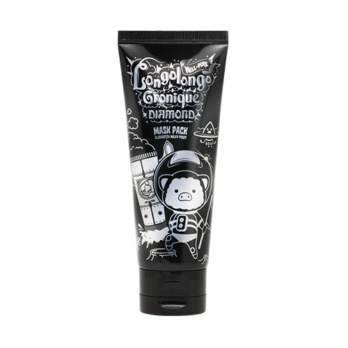 ProtoClinical k-beauty Elizavecca Hell-Pore Longolongo Gronique Diamond Mask Pack 100ml single tall dark container centered on a white background with pale blue side accents