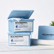 ProtoClinical k-beauty [SOME BY MI] Beta Panthenol Repair Daily Mask 30ea shown as two stacked light blue tubs with one lid open and white mask sheets inside on a white background