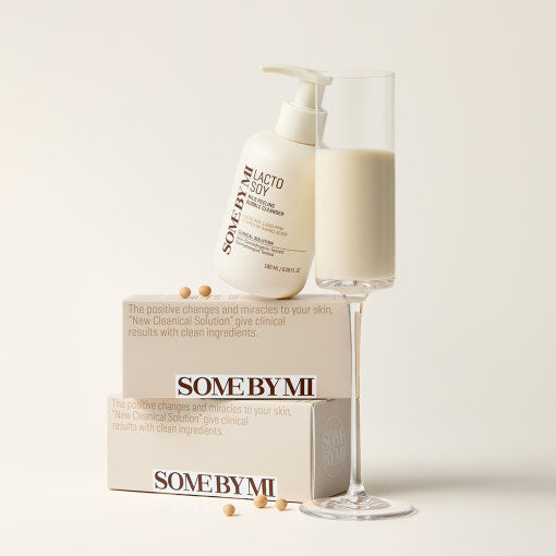 ProtoClinical k-beauty [SOME BY MI] Lacto Soy Mild Peeling Bubble Cleanser 180ml single upright cleanser container with visible front label on a white background