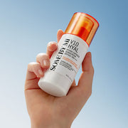 ProtoClinical k-beauty [SOME BY MI] V10 Hyal Hydra Capsule Sunscreen SPF50+ PA++++ 40ml in a single beige bottle shown upright with pale blue side accents on a light background