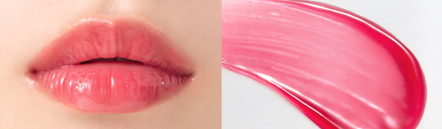 ProtoClinical k-beauty [SOME BY MI] V10 Hyal Lip Sun Protector 7ml warm brown lip swatch in a tall vertical band with pale blue side shading on a light background