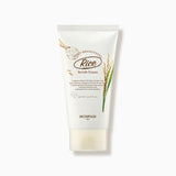 SKINFOOD Rice Daily Brightening Scrub Foam 150ml by ProtoClinical shown in a product detail image with the scrub foam packaging and branding visible on a white background for a k-beauty cleansing routine.