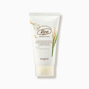SKINFOOD Rice Daily Brightening Scrub Foam 150ml by ProtoClinical shown in a product detail image with the scrub foam packaging and branding visible on a white background for a k-beauty cleansing routine.