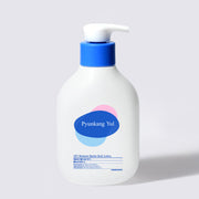 ProtoClinical k-beauty [Pyunkang Yul] ATO Moisture Barrier Body Lotion 590ml single upright blue-gray lotion bottle centered on a white background with pale blue side blocks