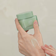 ProtoClinical k-beauty KAINE Green Calm Aqua Cream 70ml soft beige skincare concept graphic with muted green accents on a light background.