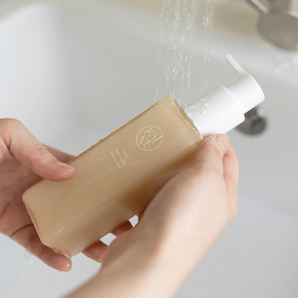 ProtoClinical k-beauty warm beige beauty product centered on a soft cream and blush background.