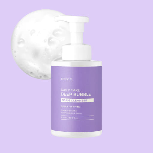 ProtoClinical k-beauty EUNYUL Daily Care Deep Bubble Foam Cleanser 500ml single front-facing foam cleanser package centered on a light background