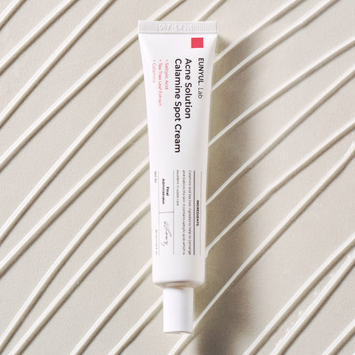 ProtoClinical k-beauty EUNYUL Lab Acne Solution Calamine Spot Cream 30ml single spot cream package shown in a square crop on a clean white background