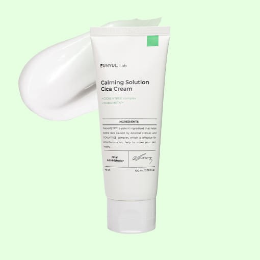 ProtoClinical k-beauty EUNYUL Lab Calming Solution Cica Cream 100ml single cream package shown in a square crop on a clean white background