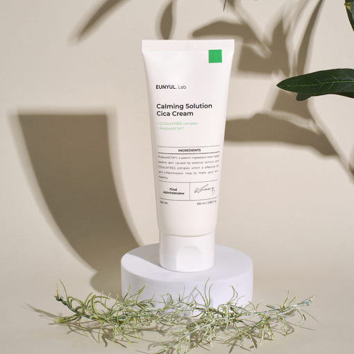 ProtoClinical k-beauty EUNYUL Lab Calming Solution Cica Cream 100ml single cream package shown in a square crop on a clean white background