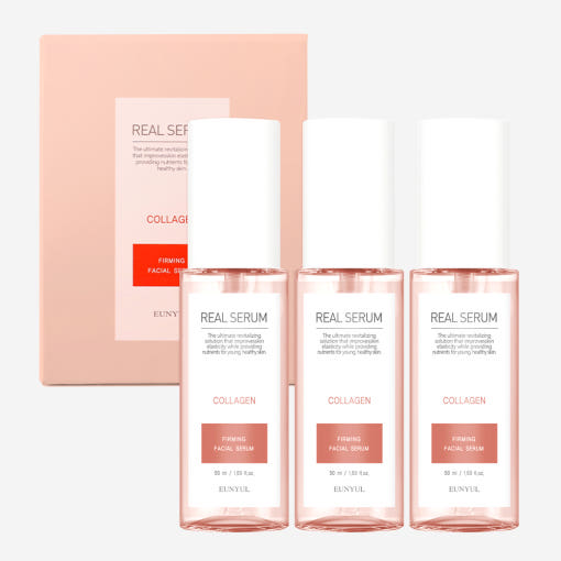 ProtoClinical k-beauty EUNYUL Real Collagen Serum 50ml*3ea product packaging on a clean white background.