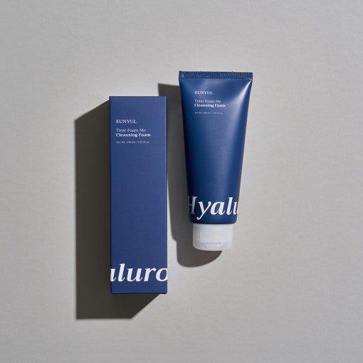 ProtoClinical k-beauty EUNYUL Time Foam Me Hyaluronic Cleansing Foam 150ml single cleansing foam tube centered on a clean white background