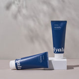 ProtoClinical k-beauty EUNYUL Time Foam Me Hyaluronic Cleansing Foam 150ml two dark blue cleansing foam packages arranged upright and horizontal on a light gray background