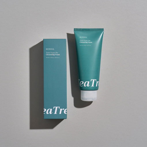 ProtoClinical k-beauty EUNYUL Time Foam Me Tea Tree Cleansing Foam 150ml single cleansing foam tube centered on a clean white background
