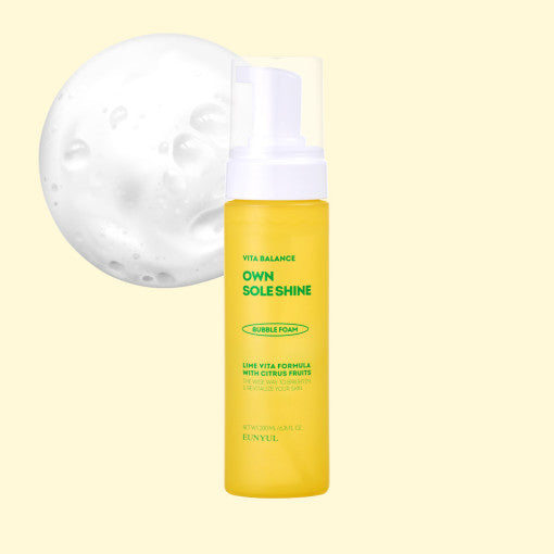 ProtoClinical k-beauty EUNYUL VITA BALANCE OWN SOLE SHINE Bubble Foam 200ml single front-facing bubble foam cleanser package centered on a light background