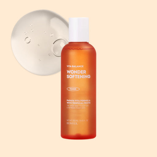 ProtoClinical k-beauty EUNYUL VITA BALANCE WONDER SOFTENING TONER 250ml single toner package centered on a clean white background with branded packaging visible