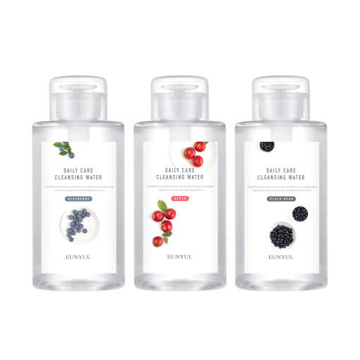 ProtoClinical k-beauty EUNYUL Daily Care Cleansing Water 500ml (Black Bean) single cleansing water bottle package on a light background