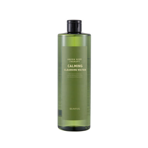 ProtoClinical k-beauty EUNYUL GREEN SEED THERAPY Calming Cleansing Water 500ml single upright cleansing water bottle centered on a light background.