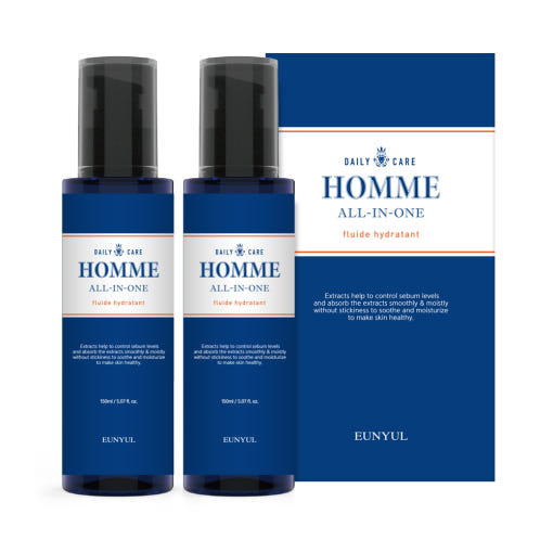 ProtoClinical k-beauty EUNYUL Homme All-in-One 150*2ea single all-in-one skincare package centered on a clean white background with branded packaging visible