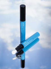 ProtoClinical k-beauty tall blue beauty product silhouette with soft pink side accents on a clean white background.