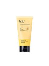 ProtoClinical k-beauty belif Super Knights Bright Toning Vegan Pack Cleanser 150ml single upright cleanser tube in warm gold packaging on a light background.