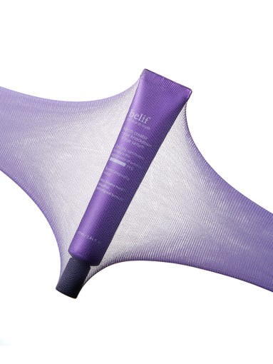 ProtoClinical k-beauty lavender beauty product layout on a pale background.