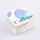 ProtoClinical k-beauty K-SECRET Instant Relief Eye Gel Patches 60ea/102g #CAFFEINE female model close-up with warm skin tones, dark under-eye patches, and a pale blue side panel