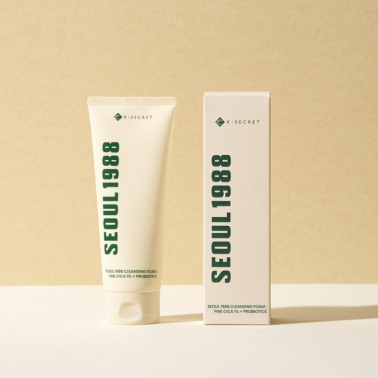 ProtoClinical k-beauty K-SECRET SEOUL 1988 Cleansing Foam : Pine Cica 1% + Probiotics 150ml shown in a close packshot with visible packaging and front label details on a white background