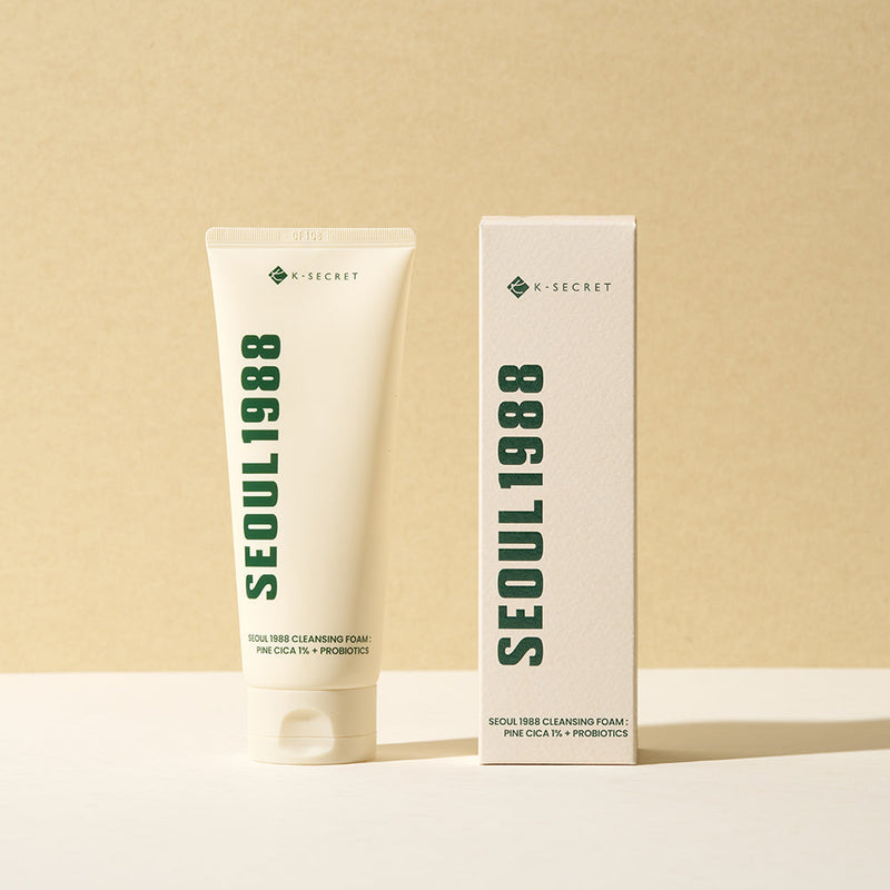 ProtoClinical k-beauty K-SECRET SEOUL 1988 Cleansing Foam : Pine Cica 1% + Probiotics 150ml shown in a close packshot with visible packaging and front label details on a white background