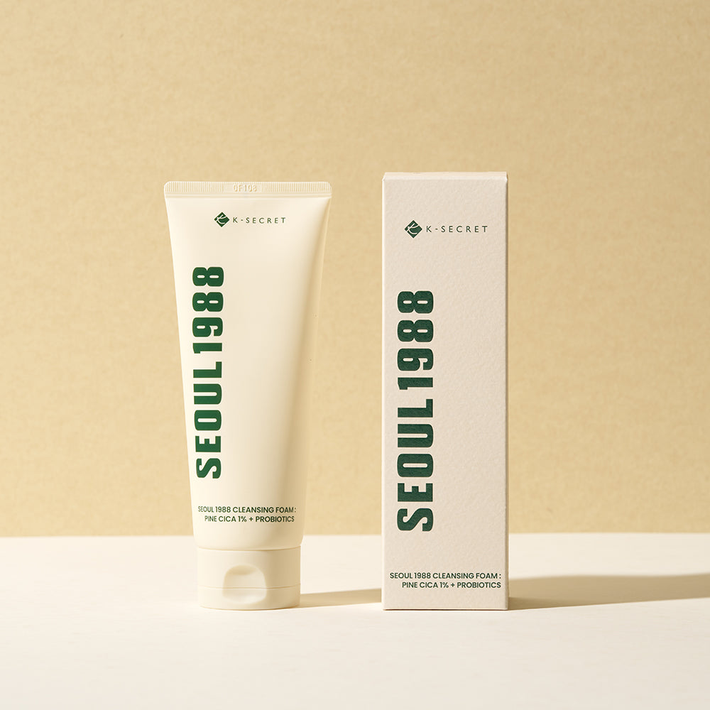 ProtoClinical k-beauty K-SECRET SEOUL 1988 Cleansing Foam : Pine Cica 1% + Probiotics 150ml shown in a close packshot with visible packaging and front label details on a white background