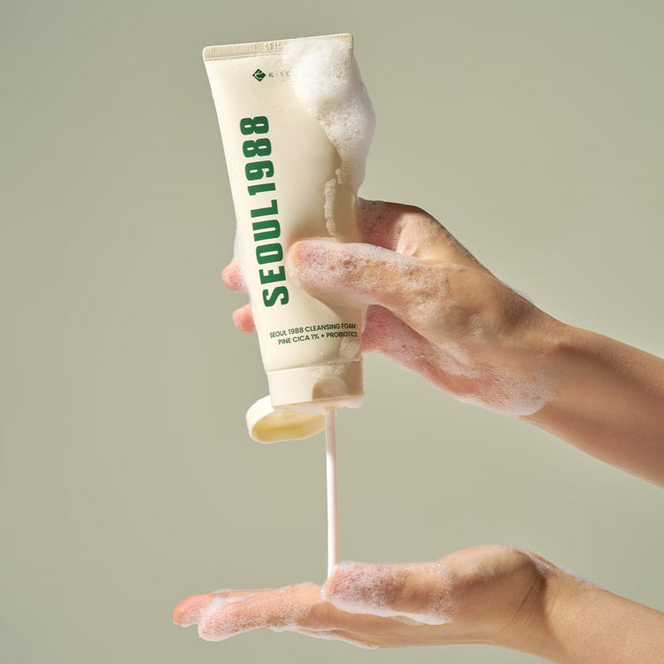 ProtoClinical k-beauty K-SECRET SEOUL 1988 Cleansing Foam : Pine Cica 1% + Probiotics 150ml shown as a single cleanser package with the printed front label visible on a white background