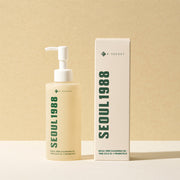 ProtoClinical k-beauty cool green beauty product silhouette with a dark vertical center on a light background.