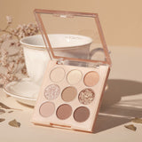 ProtoClinical k-beauty [MACQUEEN New York] 1001 Tone-On-Tone Shadow Palette Pro 9 9g #Nude Mood single eyeshadow palette compact on a clean background