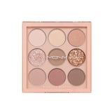 ProtoClinical k-beauty [MACQUEEN New York] 1001 Tone-On-Tone Shadow Palette Pro 9 9g #Nude Mood single eyeshadow palette compact on a clean background