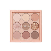 ProtoClinical k-beauty [MACQUEEN New York] 1001 Tone-On-Tone Shadow Palette Pro 9 9g #Nude Mood single eyeshadow palette compact on a clean background