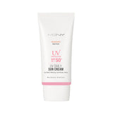 ProtoClinical k-beauty [MACQUEEN New York] Daily Sun Cream SPF50+ PA+++ 1+1 (50g+50g) two sun cream packages centered in a square packshot on a light background