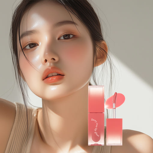 ProtoClinical k-beauty [MACQUEEN New York] Dewy Over Lip Gloss (6 Colors) single upright lip gloss tube centered on a pale background