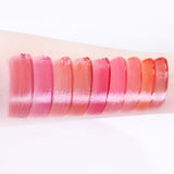 ProtoClinical k-beauty [MACQUEEN New York] Dewy Water Glow Lip Tint 3.5g (9 Color) single mauve lip tint swatch in a wide horizontal band on a pale blue and white background