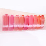ProtoClinical k-beauty [MACQUEEN New York] Dewy Water Glow Lip Tint 3.5g (9 Color) single mauve lip tint swatch in a wide horizontal band on a pale blue and white background