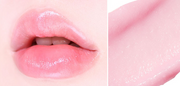 ProtoClinical k-beauty [MACQUEEN New York] Loving You Tint Glow Lip Balm 3.5g (7 Colors) single rosy pink lip balm swatch in a wide horizontal band on a pale pink and cream background