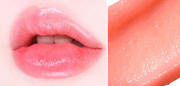 ProtoClinical k-beauty [MACQUEEN New York] Loving You Tint Glow Lip Balm 3.5g (7 Colors) single soft pink lip balm swatch in a wide horizontal band on a pale pink and cream background