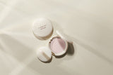 ProtoClinical k-beauty [MACQUEEN New York] Micro Fit Finish Powder 9g single round powder compact in beige tones centered on a pale cream background