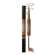 ProtoClinical k-beauty [MACQUEEN New York] My Colouring Dual Eyebrow Pencil & Browcara #Light Brown single dual brow package centered on a light background.